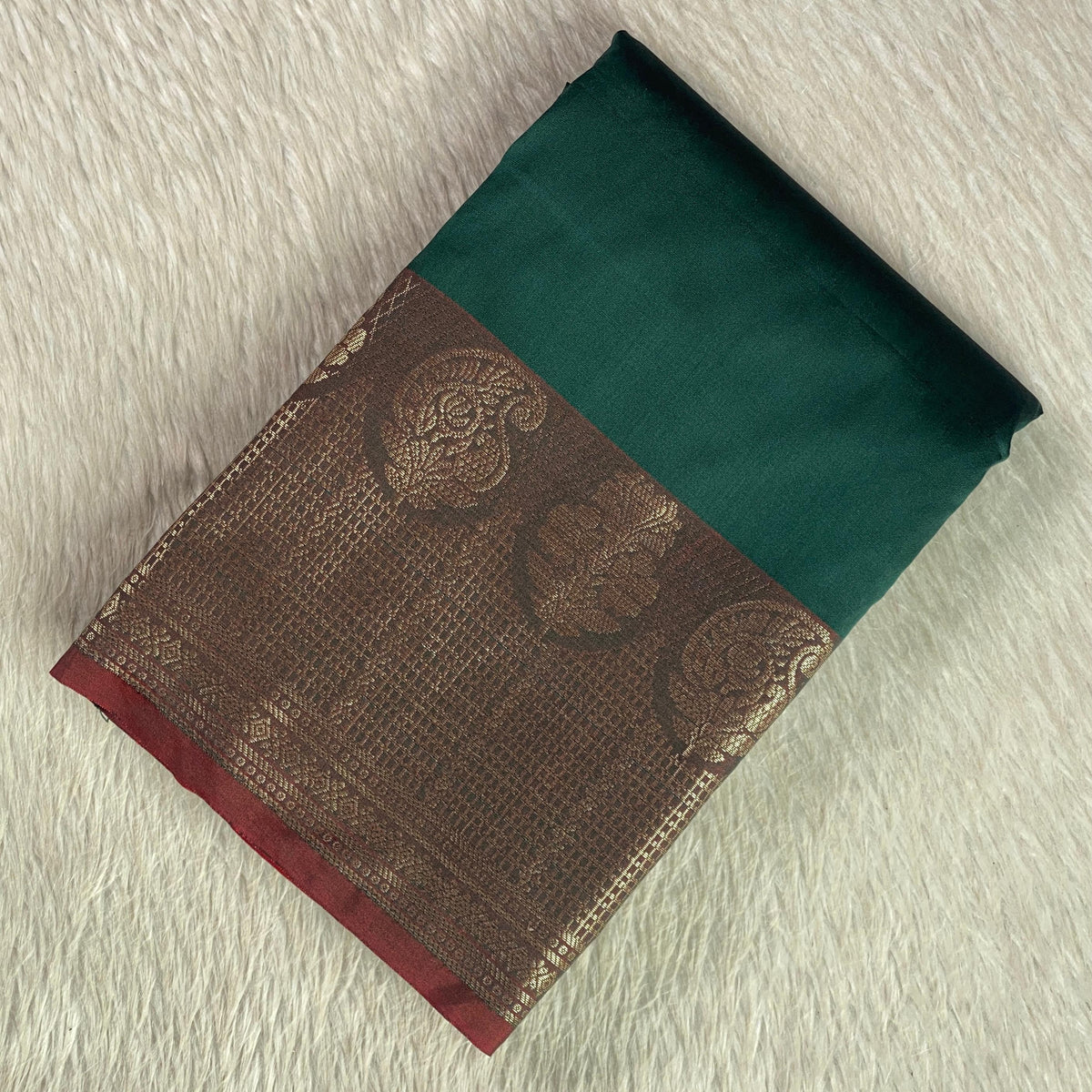Semi Silk Saree with Red Border