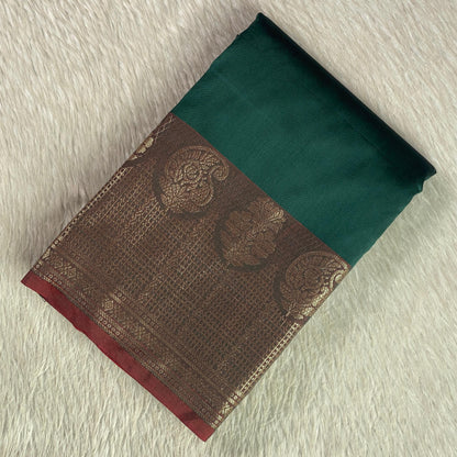 Semi Silk Saree with Red Border