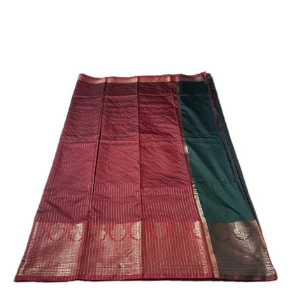 Semi Silk Saree with Red Border