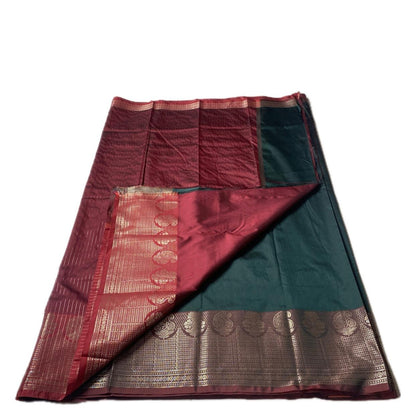 Semi Silk Saree with Red Border