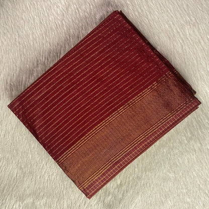 Kumari Matka Silk Checks Saree in Maroon