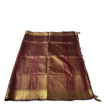 Kumari Matka Silk Checks Saree in Maroon