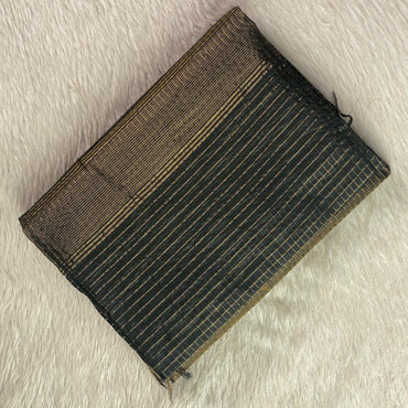 Kumari Matka Silk Checks Saree in Black