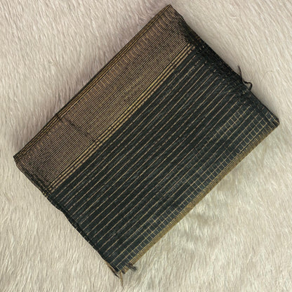 Kumari Matka Silk Checks Saree in Black
