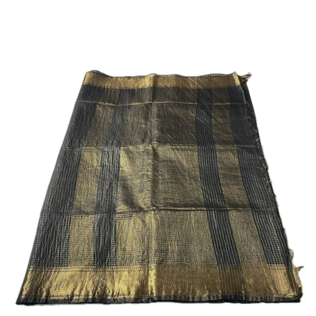 Kumari Matka Silk Checks Saree in Black
