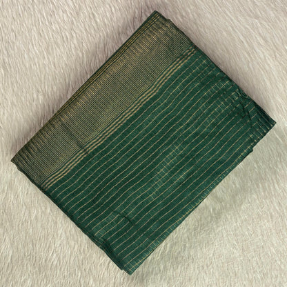 Kumari Matka Silk Checks Saree in Green