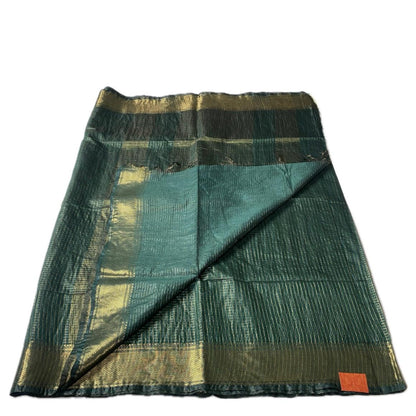 Kumari Matka Silk Checks Saree in Green
