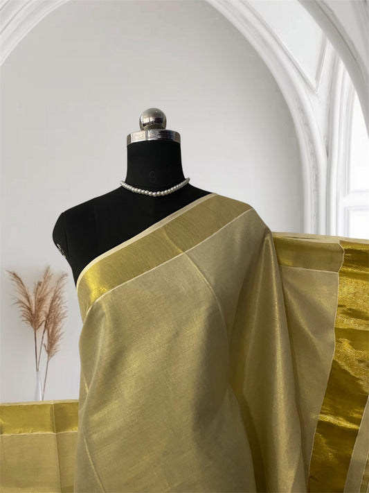 Plain Kerala Tissue Saree
