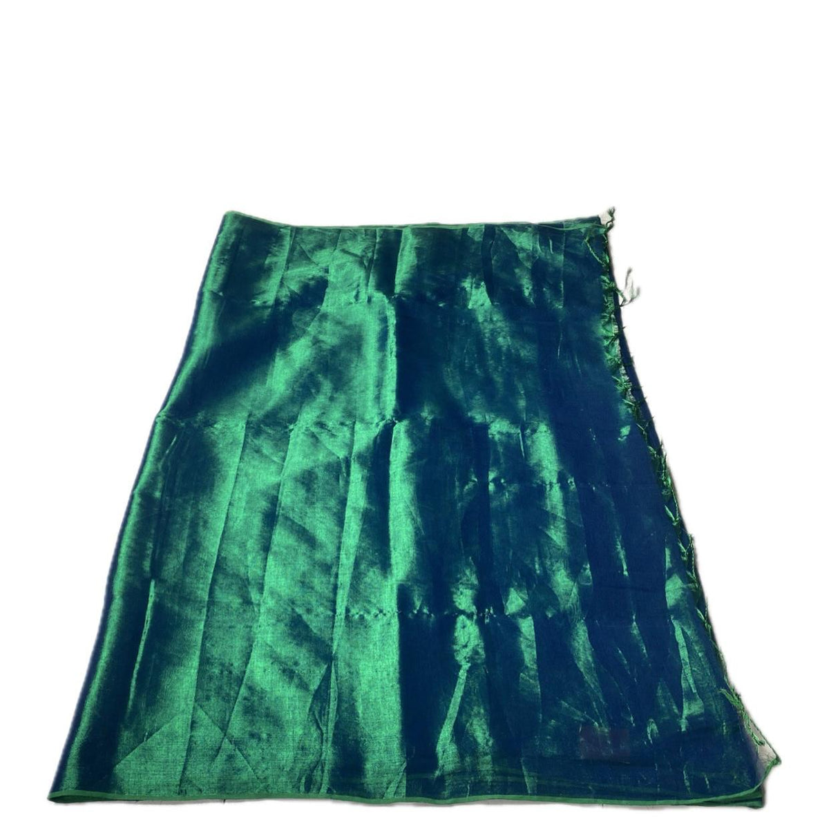 Dual-Tone Peacock Green Silk Light Weight saree