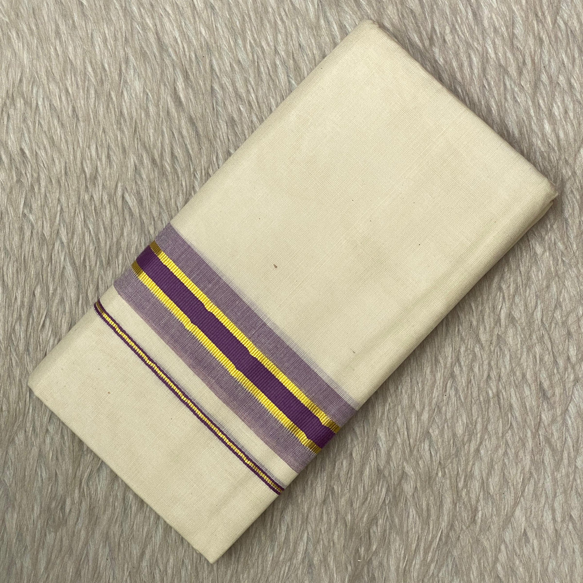 Dhoti with Violet Line Kasavu