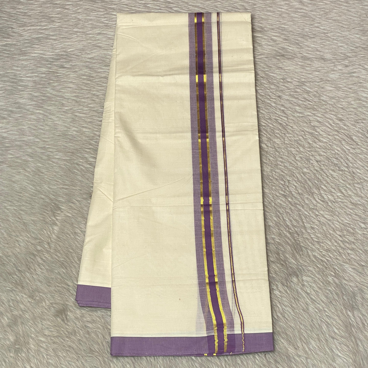 Dhoti with Violet Line Kasavu