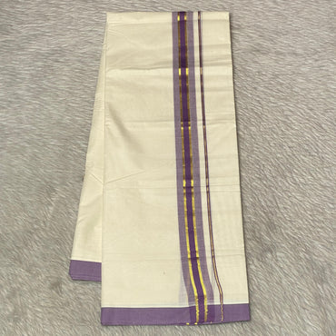 Dhoti with Violet Line Kasavu