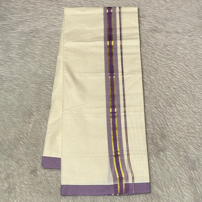 Dhoti with Violet Line Kasavu