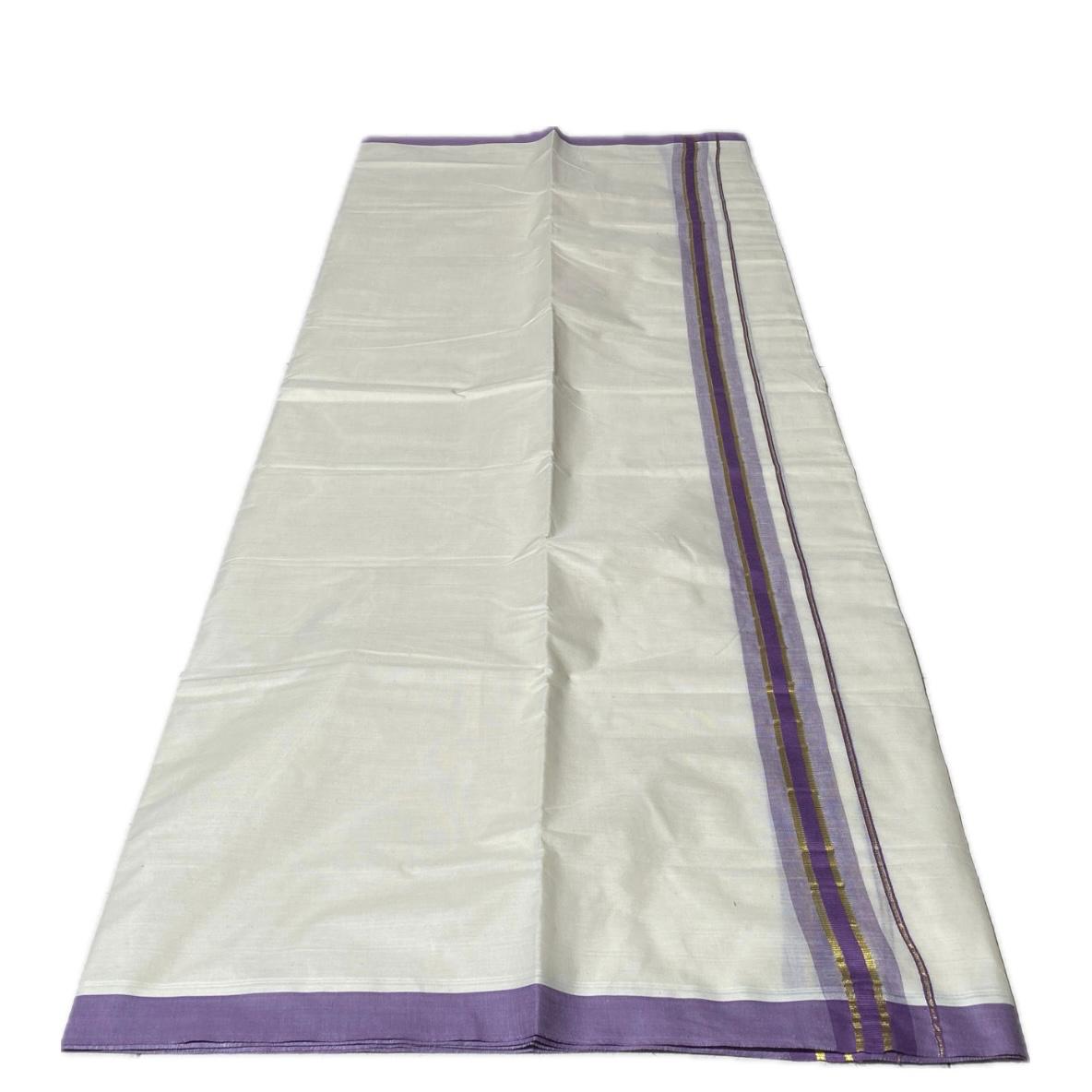 Dhoti with Violet Line Kasavu