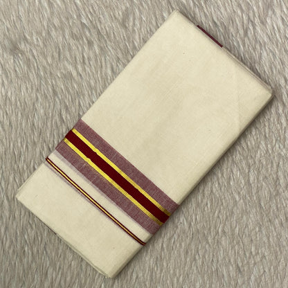 Dhoti with Maroon Line Kasavu