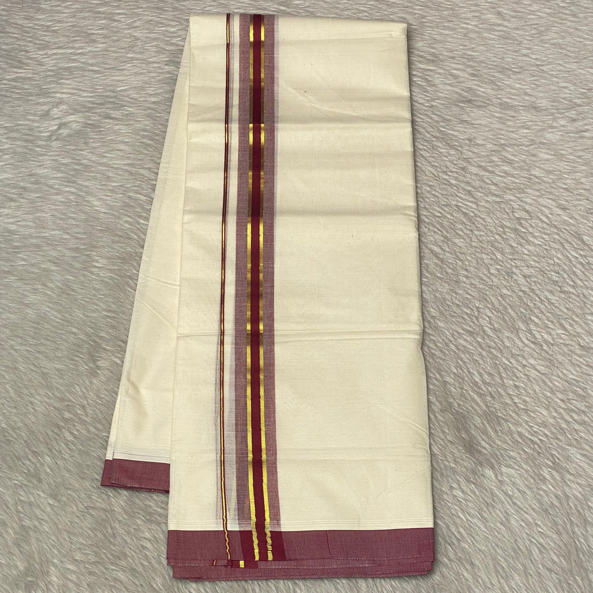 Dhoti with Maroon Line Kasavu
