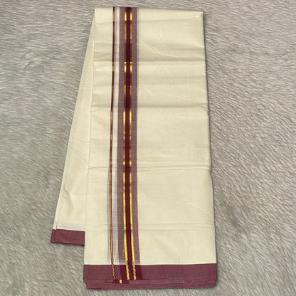 Dhoti with Maroon Line Kasavu