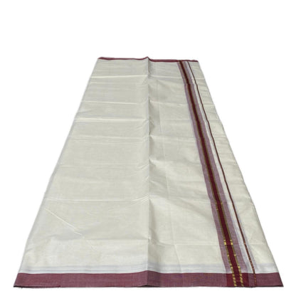 Dhoti with Maroon Line Kasavu