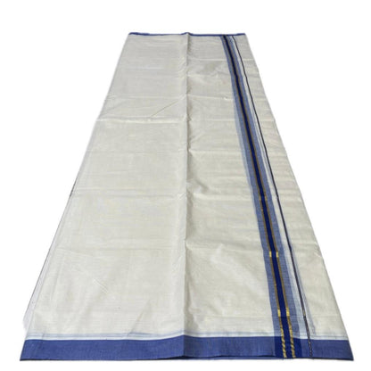 Dhoti with Blue Line Kasavu