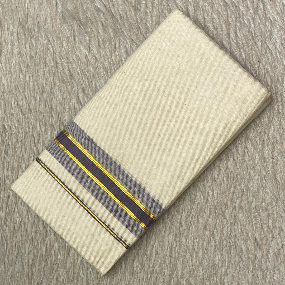 Dhoti with Dusk Blue Line Kasavu