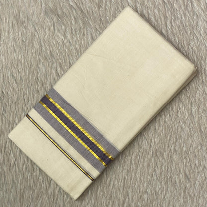 Dhoti with Dusk Blue Line Kasavu