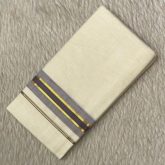 Dhoti with Dusk Blue Line Kasavu