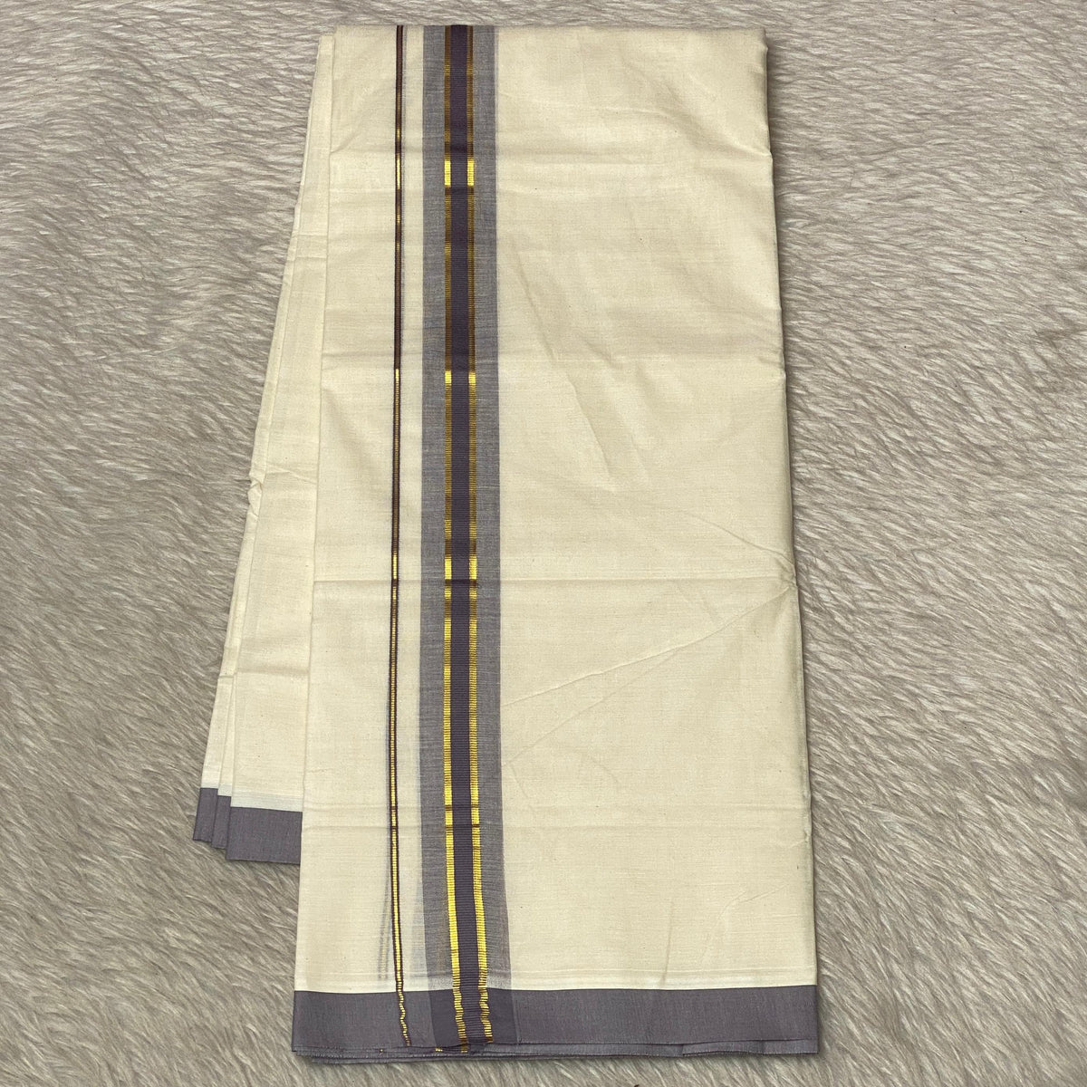 Dhoti with Dusk Blue Line Kasavu