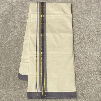 Dhoti with Dusk Blue Line Kasavu