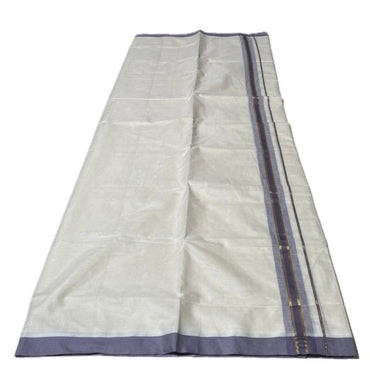 Dhoti with Dusk Blue Line Kasavu
