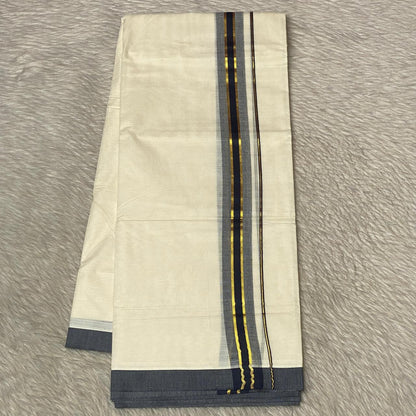 Dhoti with Navy Blue Line Kasavu