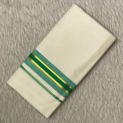 Dhoti with Green Line Kasavu