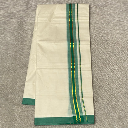 Dhoti with Green Line Kasavu