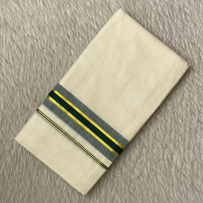 Dhoti with Dark Green Line Kasavu