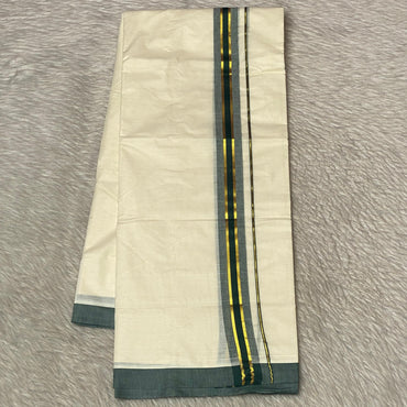 Dhoti with Dark Green Line Kasavu