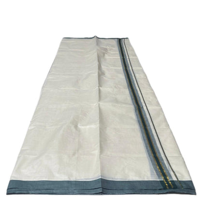 Dhoti with Dark Green Line Kasavu