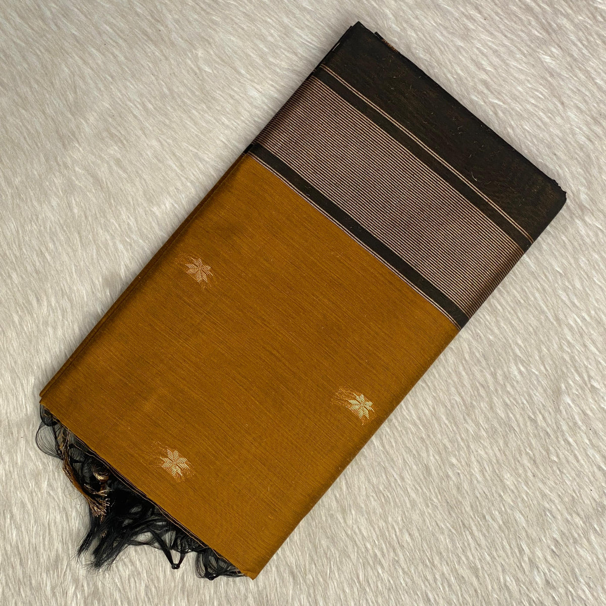 Maheshwari Cotton In Mustard and Black