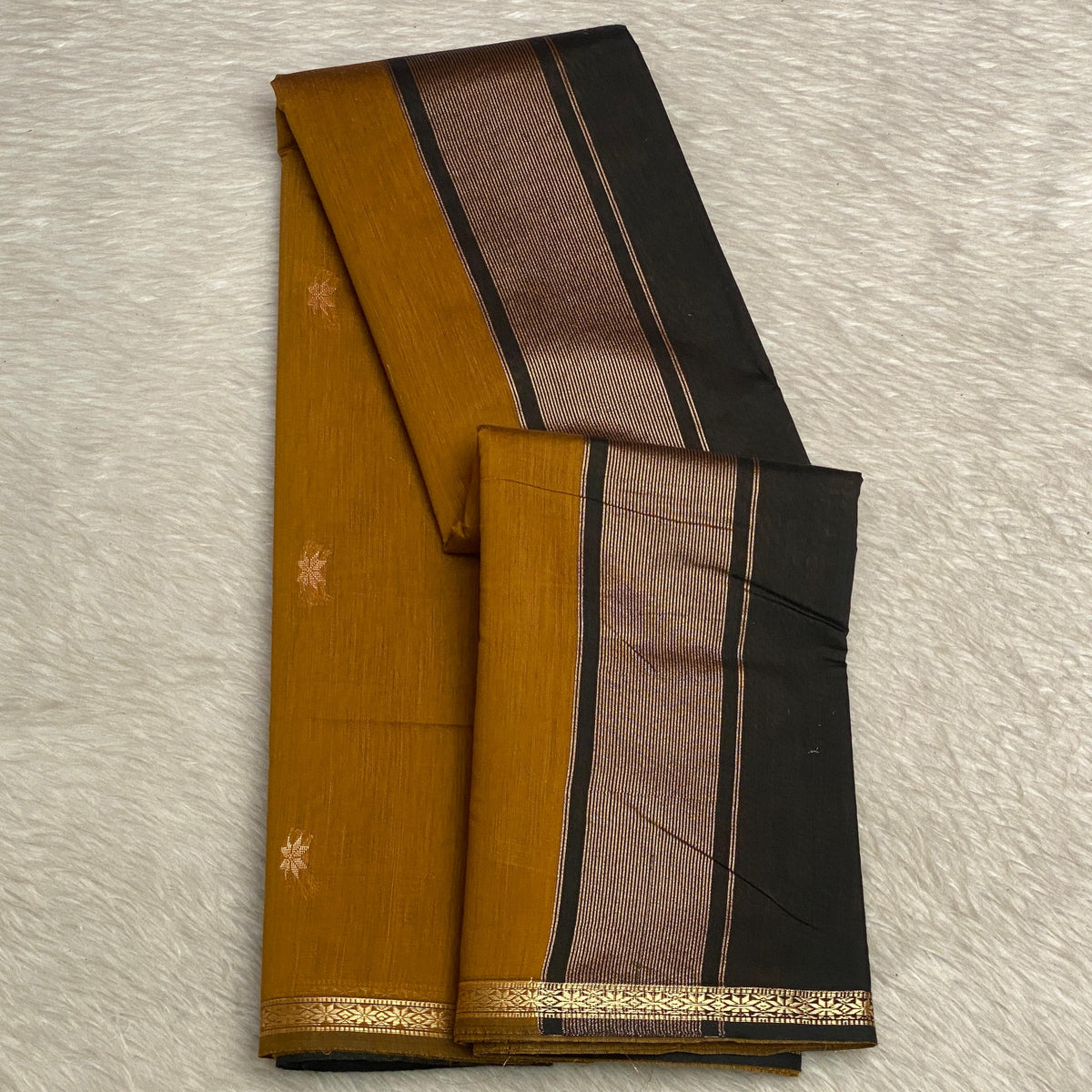 Maheshwari Cotton In Mustard and Black