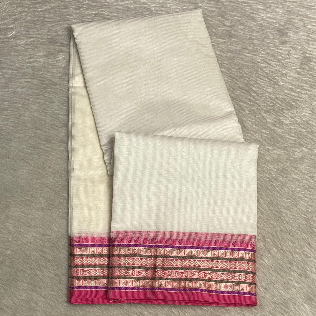 Yamini Kotta Silk Light Weight saree with Pink Border