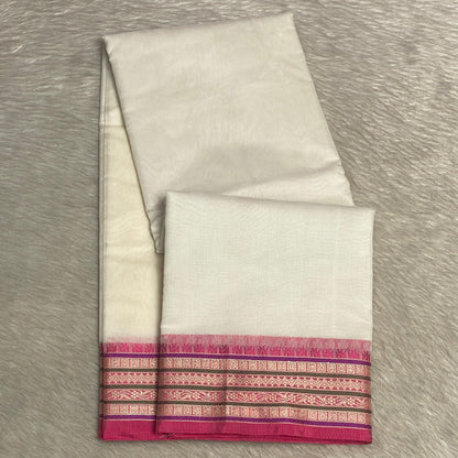 Yamini Kotta Silk Light Weight saree with Pink Border