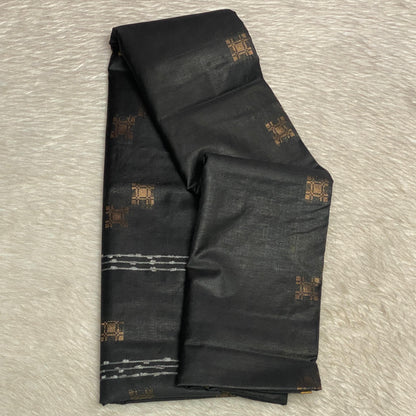 Sumangala Viscode Jacquard Silk Saree in Black