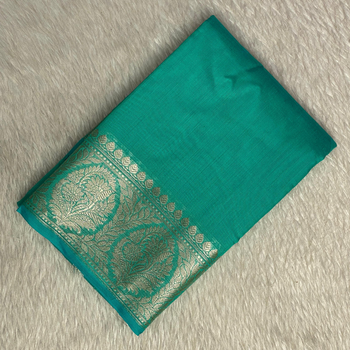 Banarasi Silk Saree in Green with Golden Zari Elegance