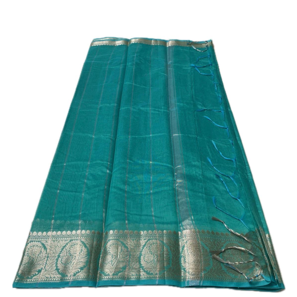 Banarasi Silk Saree in Green with Golden Zari Elegance