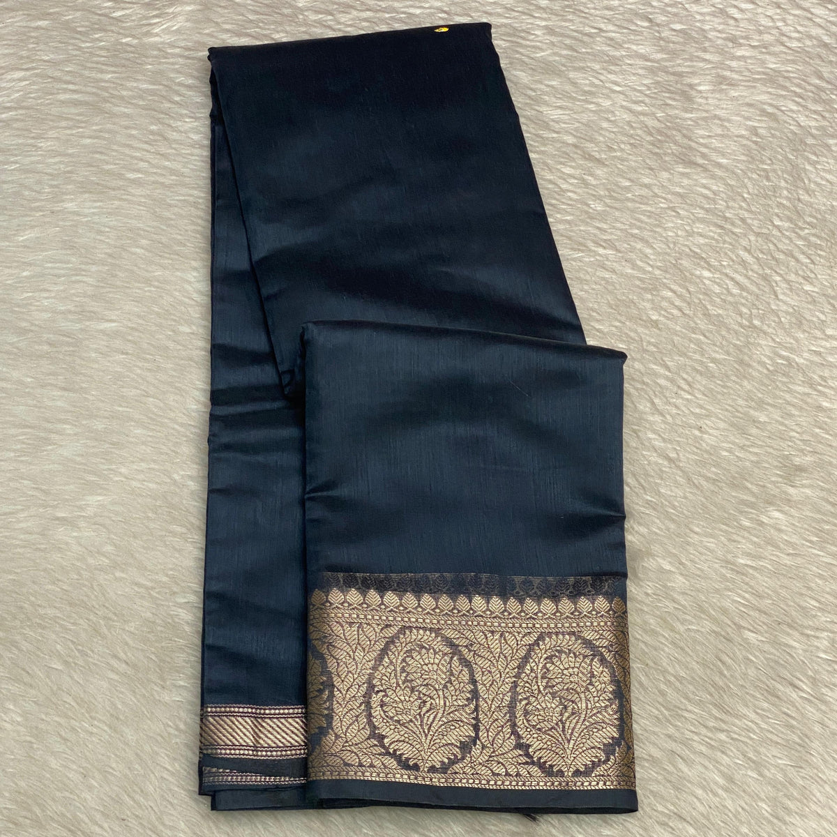 Banarasi Silk Saree in Black with Golden Zari Elegance