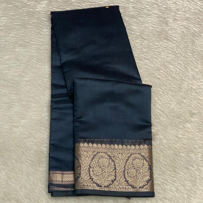 Banarasi Silk Saree in Black with Golden Zari Elegance