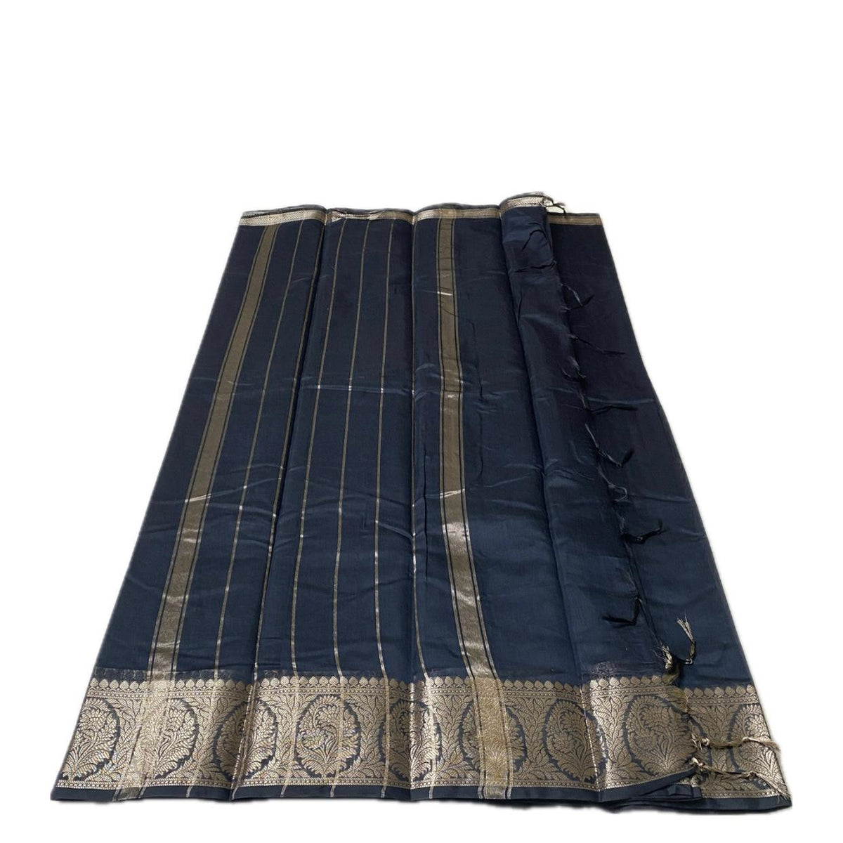 Banarasi Silk Saree in Black with Golden Zari Elegance