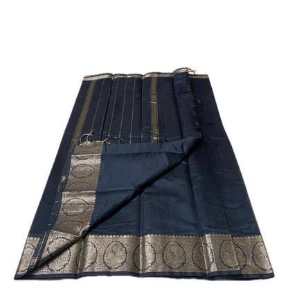 Banarasi Silk Saree in Black with Golden Zari Elegance