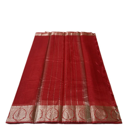 Banarasi Silk Saree in Red with Golden Zari Elegance