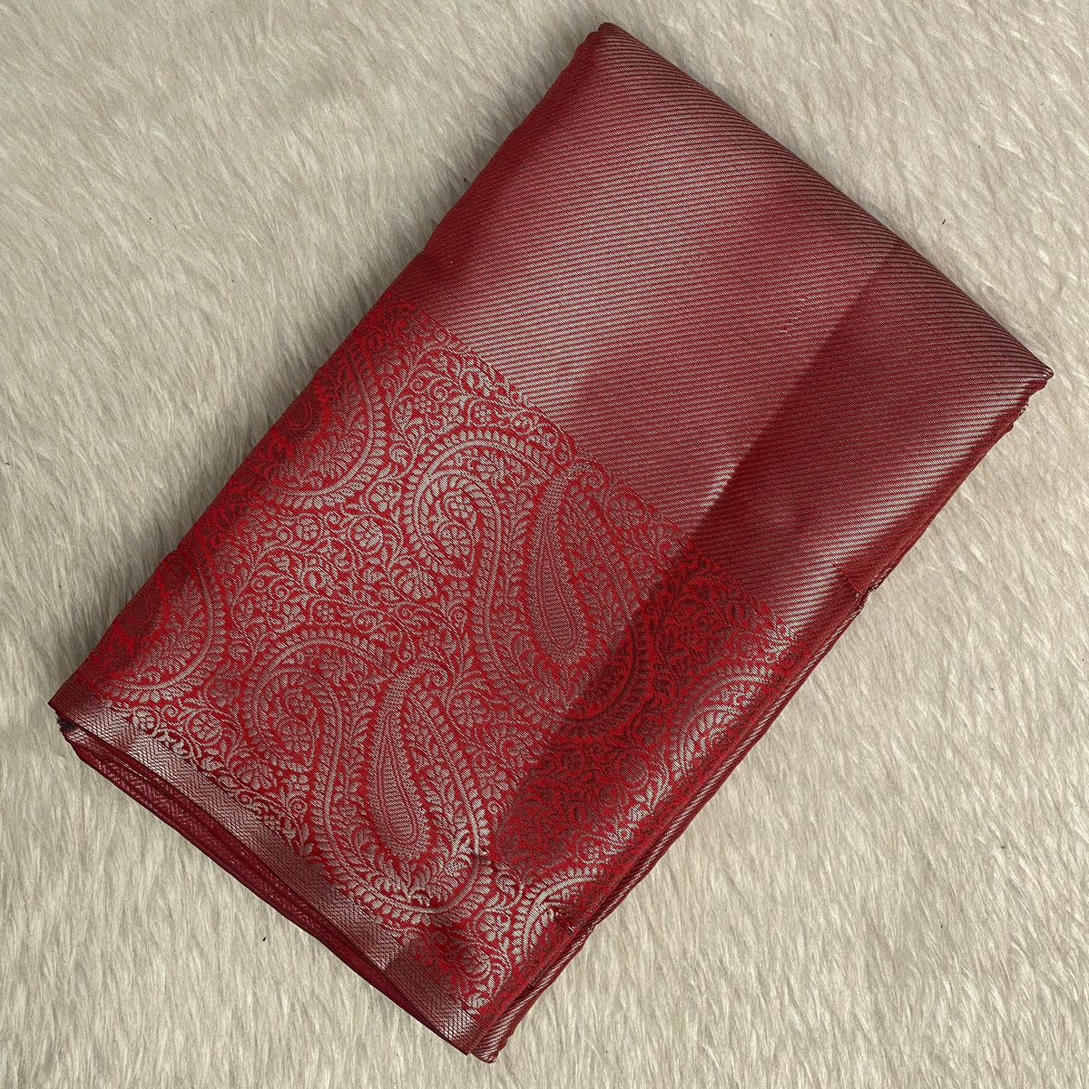 Bridal Red Silk Saree with Antique Gold Zari Motif (Wedding Collections)