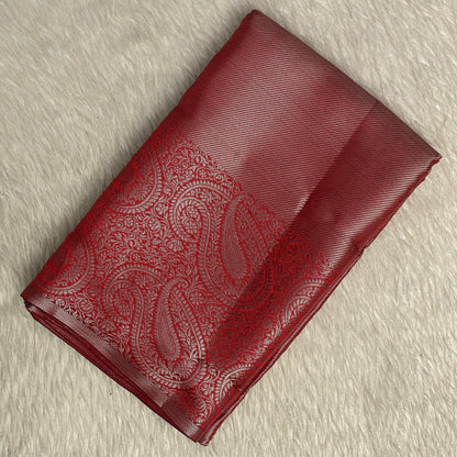 Bridal Red Silk Saree with Antique Gold Zari Motif (Wedding Collections)