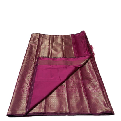 Bridal Pink Kanjivaram Silk Saree with Antique Gold Zari Motif (Wedding Collections)